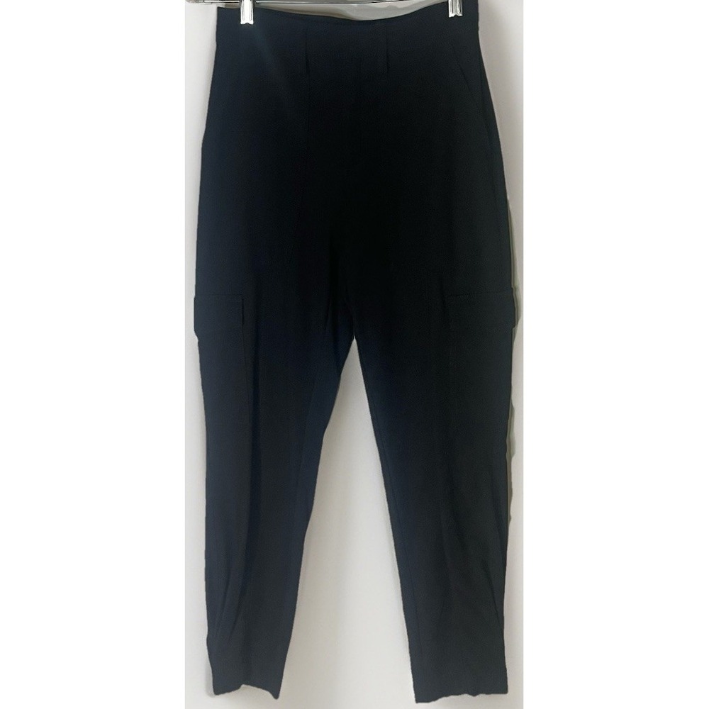 Banana Republic Utility Cargo Pants Womens 0 Black High Rise Straight Leg Casual